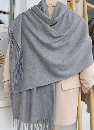 Кашеміровий  104006  шарф "жасмін" сірий