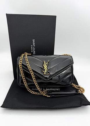 Шкіряна лакована сумка пуф через плече loulou s