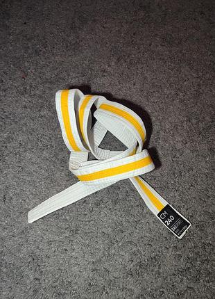 Пояс для карате/дюдо daxsports, бело-желтый, 240 см