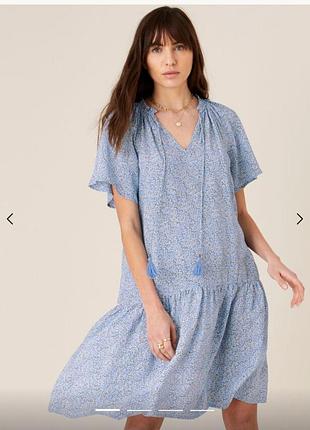 Вискозное платье свободного кроя в мелкий цветочек от monsoon