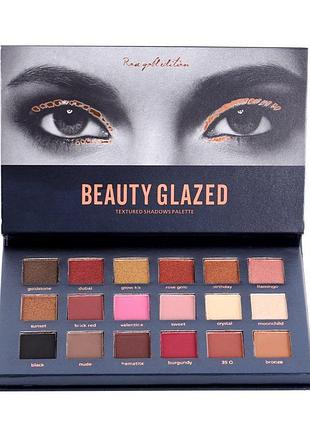 Палетка тіней beauty glazedsured shadows palette rose gold edition 18 кольорів