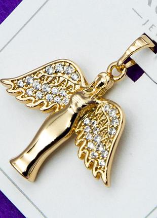 Кулон xuping №366 ангел с белыми цирконами куплю медичне золото вид виробника