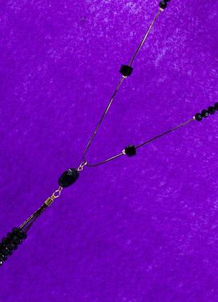 Підвіска №225а довга 70см з кришталиками та висюлькою в кришталиках, ланцюжки-підвіски прикраси на сукні