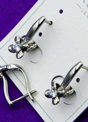 Серьги xuping №165 белый тюльпан медзолото недорого