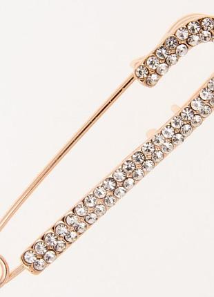 Булавка-брошь №224 под золото с цирконами белого цвета броши недорого от производителя
