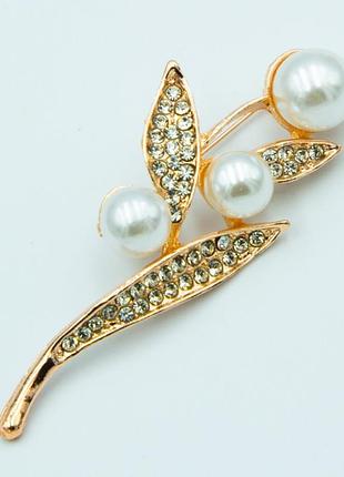 Брошка no371 пелюстки з перлинками броші україна недорого