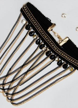 Підвіска-чекер no 748 двоколірна з ланцюжками.