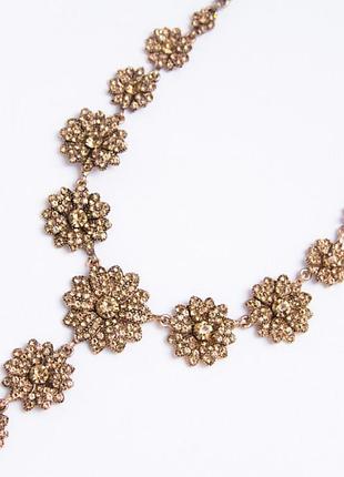 Подвеска № 1238 с цветочками в стразах .