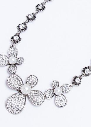 Подвеска № 1343 цветочки с камнями .