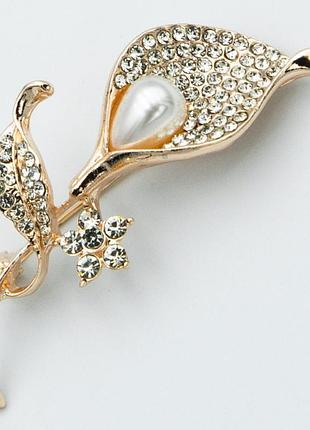 Брошка no371 квітка з перлинками броші україна недорого