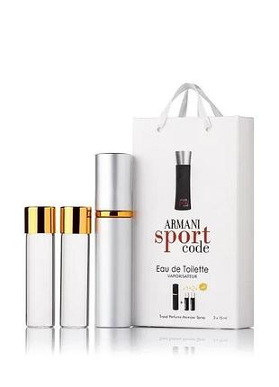 Парфуми чоловічі giorgio armani armani sport code з феромонами 3х15 мл