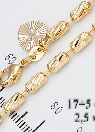 Браслет xuping №685 17 + 5 см стильный с висюлькой .