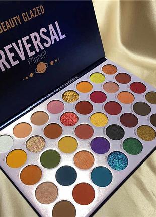 Палітра тіней для повік beauty glazed reverse planet, 40 кольорів, матові блискучі тіні для повік, водостійкі