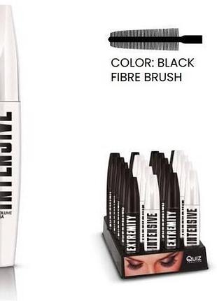 Туш для вій чорна quiz "інтенсивний об'єм"