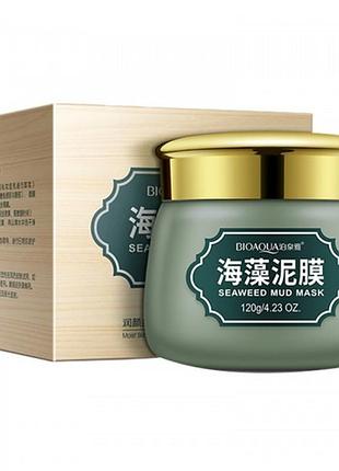 Очищаюча матуюча маска для обличчя bioaqua seaweed mud mask на основі екстракту морських водоростей 120 г
