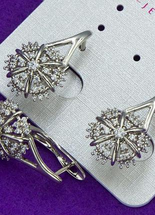 Сережки xuping №2430 з білими цирконами малинка сережки з медсплаву