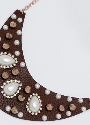 Подвеска-воротник № 789 с белыми жемчужинами.