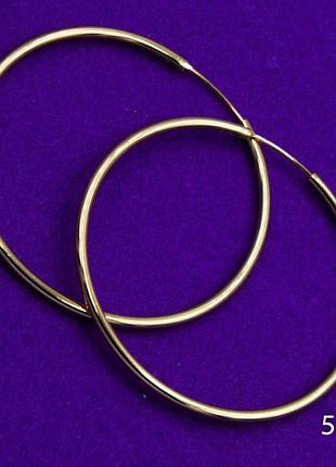 Серьги-кольца xuping №32 d-5см под золото гладкие медицинское золото вид виробника