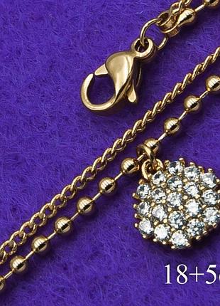 Браслет xuping №180 18 + 5 см двойной с висюлькой от производителя .