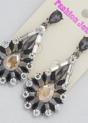 Серьги №128 умеренное сочетание теплых тонов в ярких серьгах