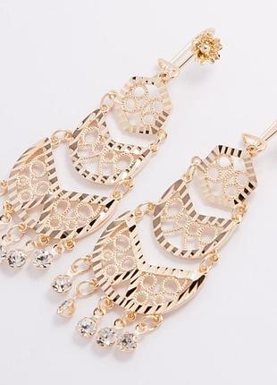 Серьги xuping №969 ажурные с цирконами .