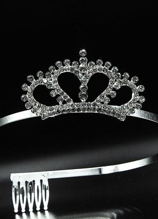 Діадема-коронка №498 з білими стразами куплю діадеми корони від постачальника виробника