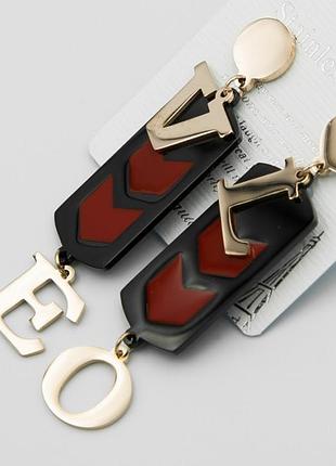 Серьги сталь №490 "vеlо" длинные .