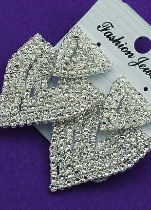 Серьги №337 с белыми камнями в интернет магазине .