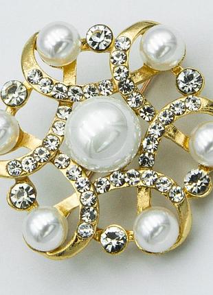 Брошка no375 круг із перлинками броші україна недорого