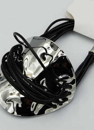 Браслет no489 зі вставкою під срібло.