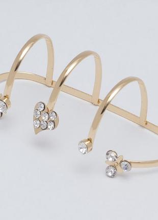 Браслет № 192 с сердечком и белыми стразами.