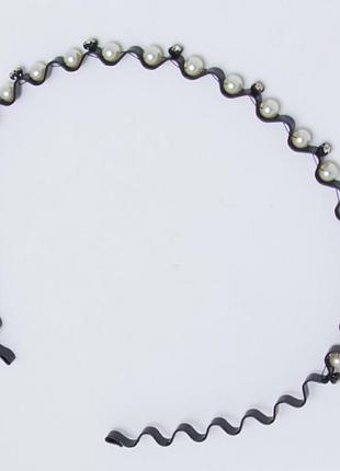 Украшение №243 обруч с белыми жемчужинами.