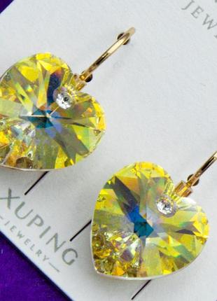 Серьги xuping №105 swarowski на круглом замке ксюпинг от производителя