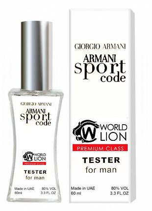 Giorgio armani armani sport code тестер premium class чоловічий 60 мл