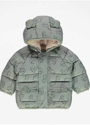 Детская теплая куртка george с ушками на шерпе 80/86, 86/92 см