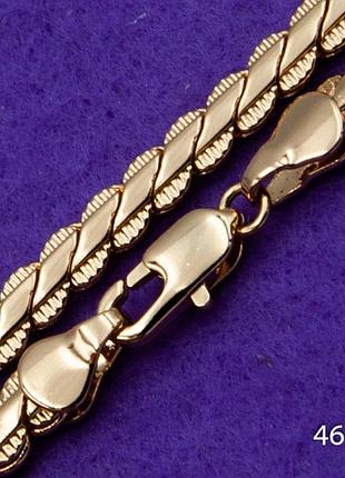 Цепочка xuping №170 46см 18к плоская с орнаментом оригинальная медицинское золото