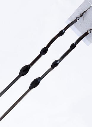 Сережки no1544 довгі з камінням.