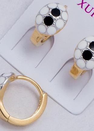 Сережки xuping no997 з білою емаллю