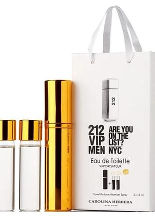 Парфуми чоловічі carolina herrera 212 vip men з феромонами 3х15 мл
