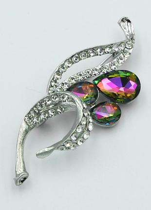 Брошь №346 с камнями с отливом броши бижутерию недорого