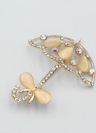 Брошка №275 парасолька з місячним камінням брошки недорого