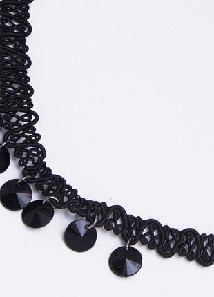 Подвеска-чекер № 1170 черная с висюльками .