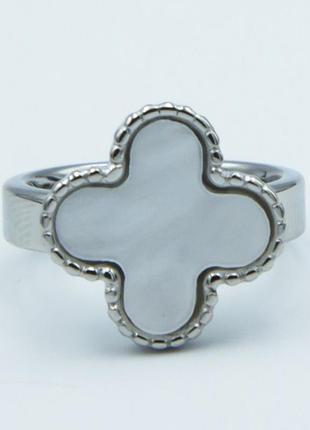 Кольцо сталь №67 20.21р с белой вставкой на белом металле медичне золото недорого