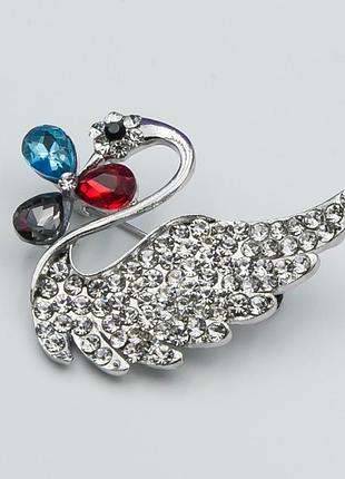 Брошь №443 лебедь с цветочком недорого в интернет-магазине .