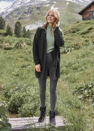 В'язаний жіночий сірий кардиган за вмістом вовни