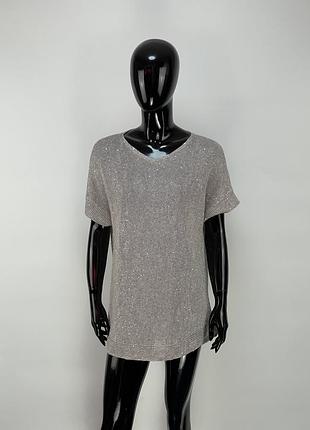 Італійська льняна блузка в паєтках