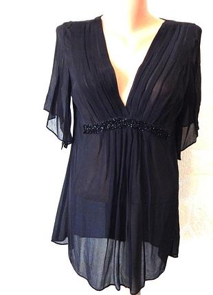 Шовкова блуза з прикрасою