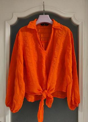 Оранжева блузка оверсайз