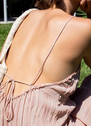 Длинное легкое платье zw zara натуральное