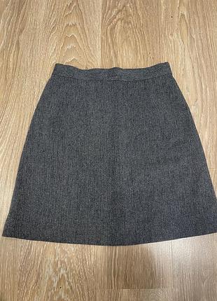 Шерстяная юбка твид мини трапеция италия